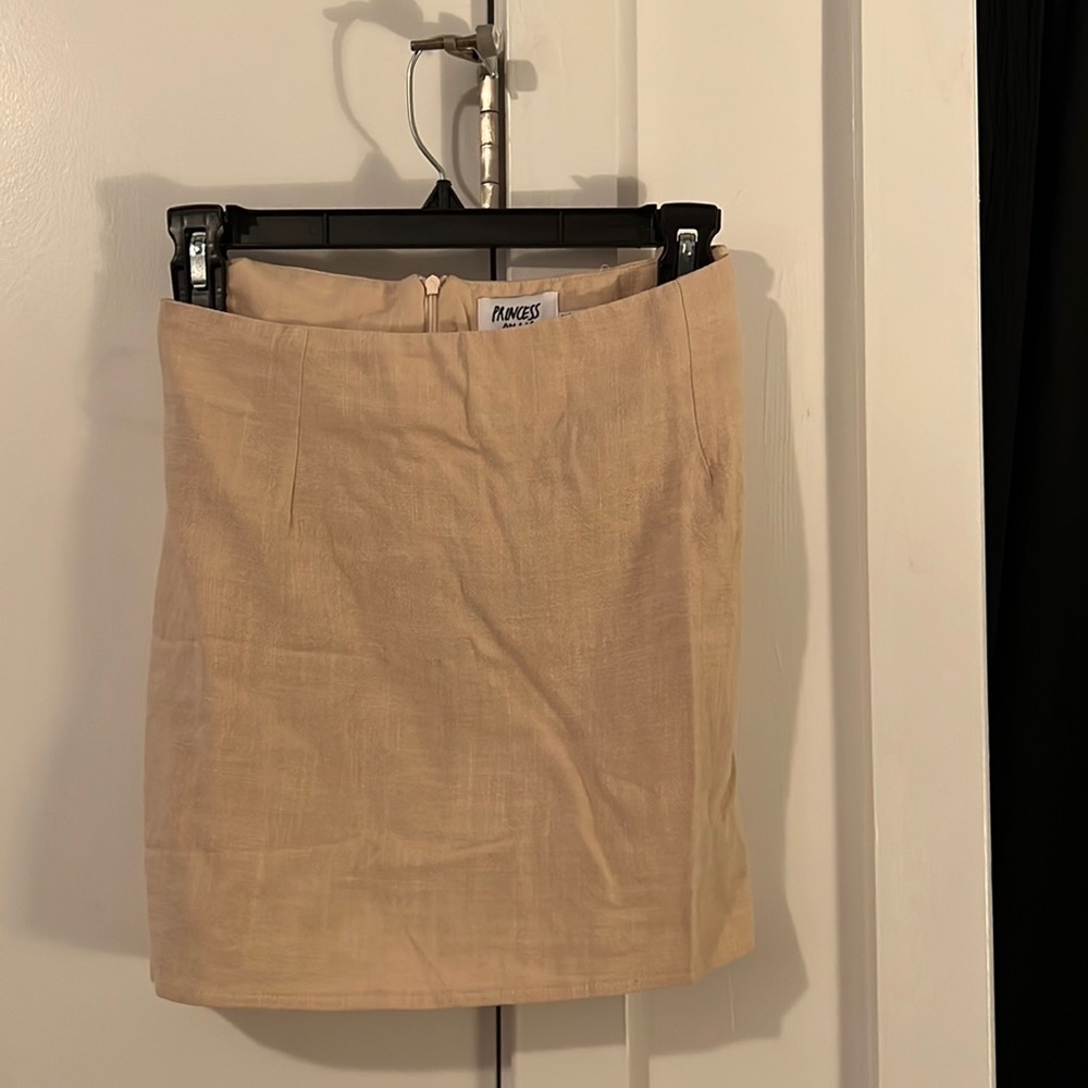 Princess Polly Selby Kariss Mini Skirt Oatmeal/Beige —Size 10